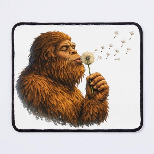 Item preview, Whimsical Bigfoot Blowing Dandelion – Fantasy Nature Tee T-Shirt designed and sold by MerchlyMike.