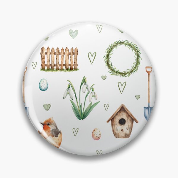 Item preview, Spring Cottagecore Watercolor Pattern | Hatching Bird, Eggs & Garden Vibes designed and sold by HelgaCraftery.