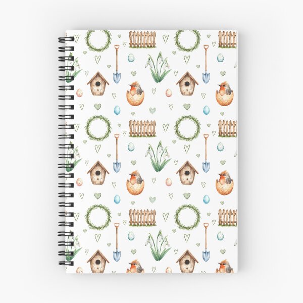 Item preview, Spring Cottagecore Watercolor Pattern | Hatching Bird, Eggs & Garden Vibes designed and sold by HelgaCraftery.