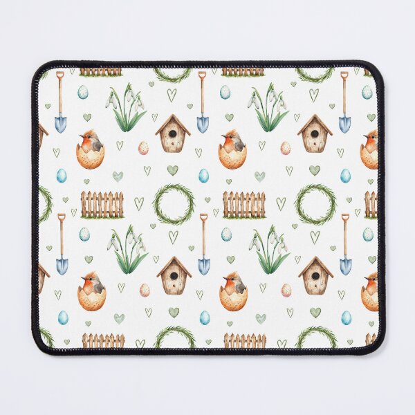 Item preview, Spring Cottagecore Watercolor Pattern | Hatching Bird, Eggs & Garden Vibes designed and sold by HelgaCraftery.