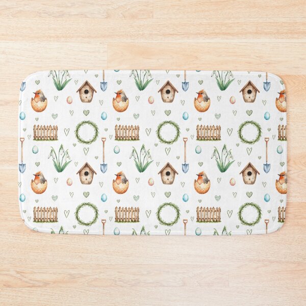 Item preview, Spring Cottagecore Watercolor Pattern | Hatching Bird, Eggs & Garden Vibes designed and sold by HelgaCraftery.