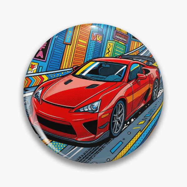 Item preview, Vibrant Pop Art Supercar Racing Through Urban Skyline designed and sold by RevUpDesign.
