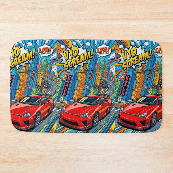 Item preview, Vibrant Pop Art Supercar Racing Through Urban Skyline designed and sold by RevUpDesign.