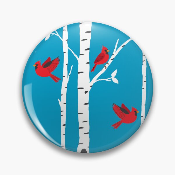 Item preview, Cardinals among the birch trees on blue designed and sold by Jennifer Ladd.