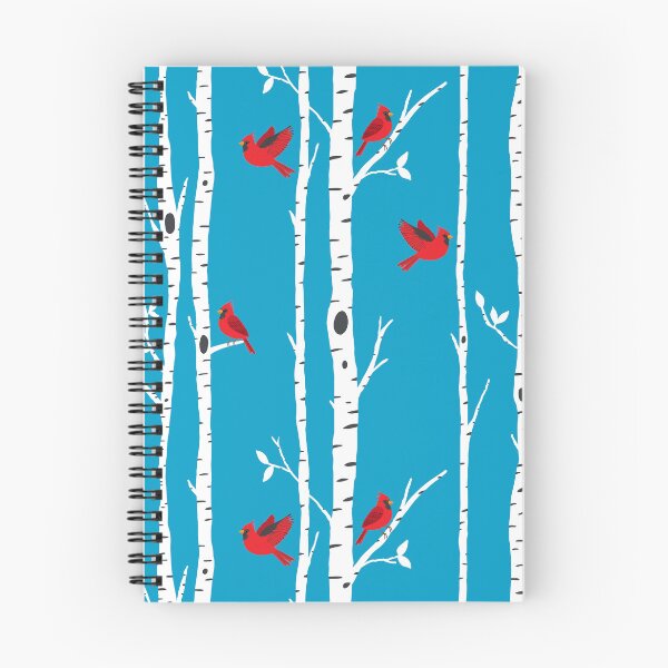 Item preview, Cardinals among the birch trees on blue designed and sold by Jennifer Ladd.