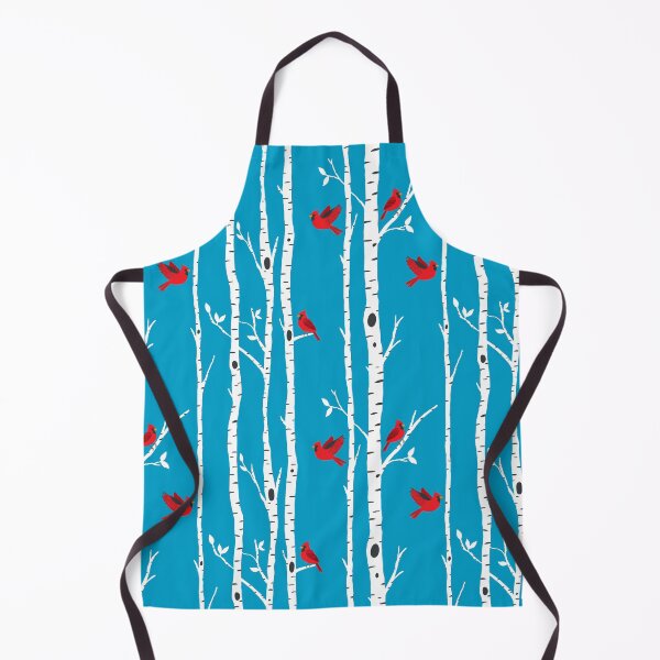 Item preview, Cardinals among the birch trees on blue designed and sold by Jennifer Ladd.