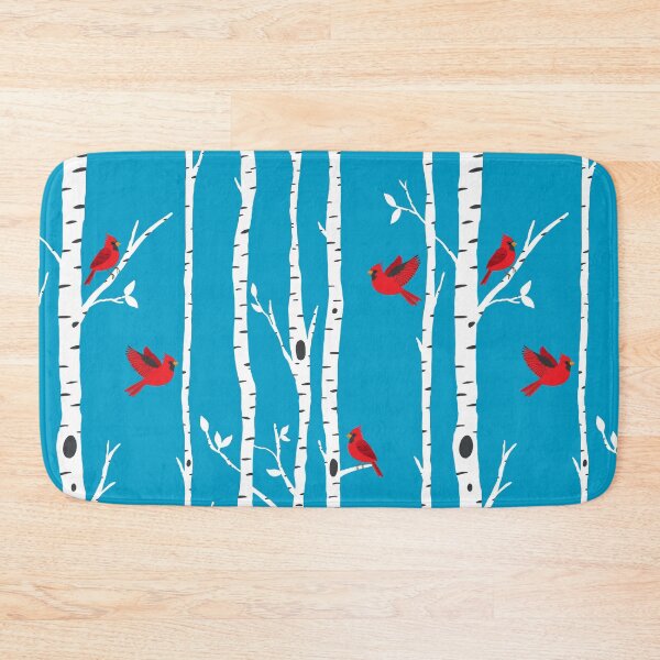 Item preview, Cardinals among the birch trees on blue designed and sold by Jennifer Ladd.