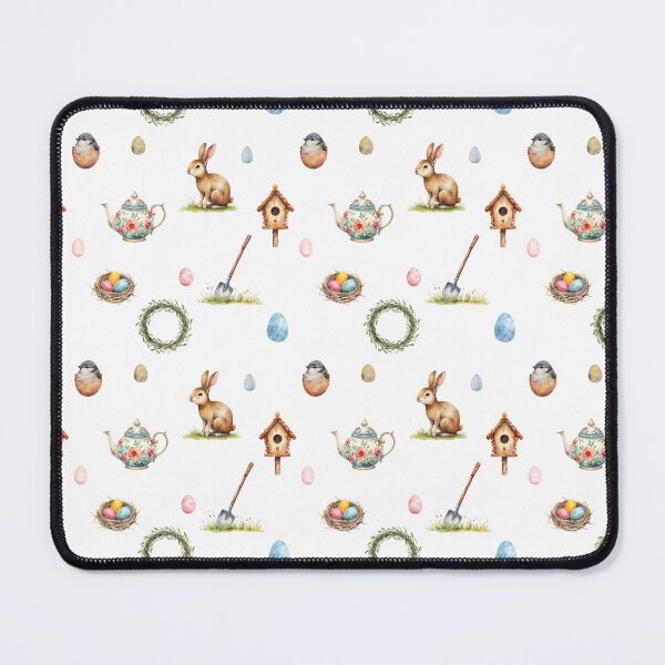 Item preview, Spring Cottagecore Watercolor Pattern | Bunny, Birds, Eggs & Garden Charm designed and sold by HelgaCraftery.