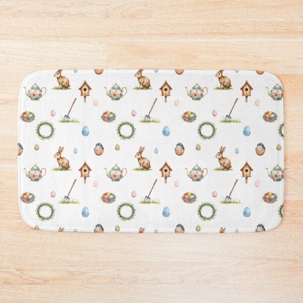 Item preview, Spring Cottagecore Watercolor Pattern | Bunny, Birds, Eggs & Garden Charm designed and sold by HelgaCraftery.