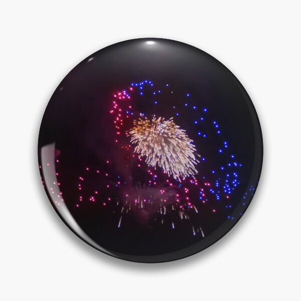 Item preview, Colorful Fireworks Display Fan Burst Over Night Sky designed and sold by Nmallia.