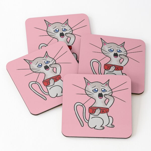 Item preview, Kitten, friend of the Greedy Cat. Pink background. designed and sold by Darlenehb.
