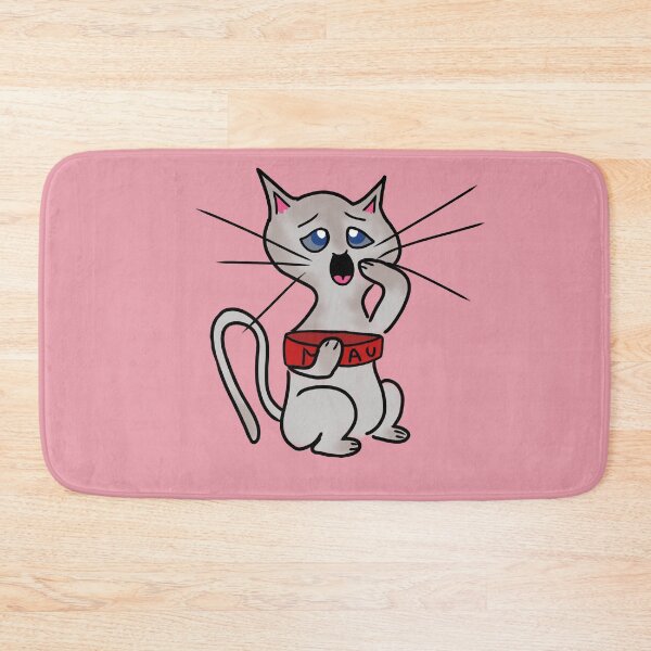 Item preview, Kitten, friend of the Greedy Cat. Pink background. designed and sold by Darlenehb.