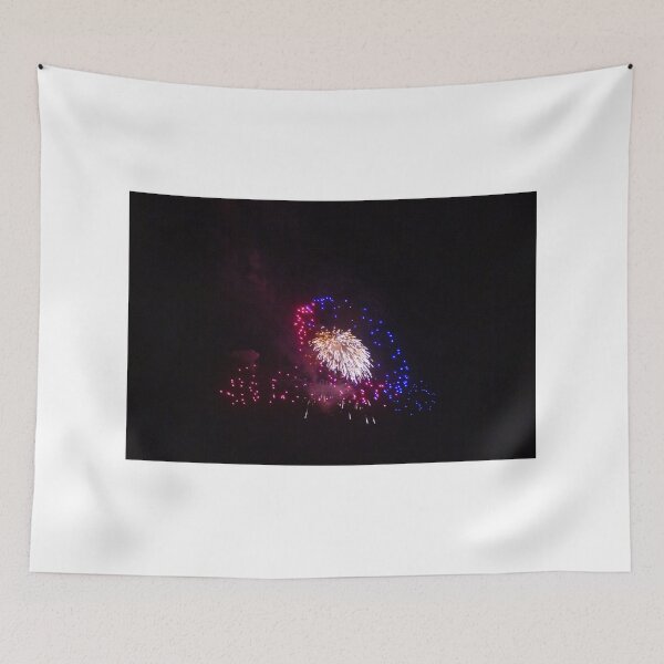 Item preview, Colorful Fireworks Display Fan Burst Over Night Sky designed and sold by Nmallia.