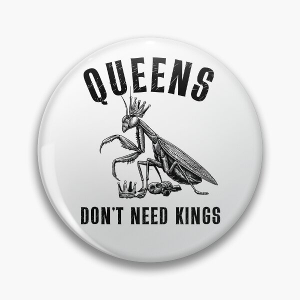 Item preview, Queens Don’t Need Kings Retro Mantis Shirt Funny Dark Humor Design designed and sold by Wild Pixel Studio.