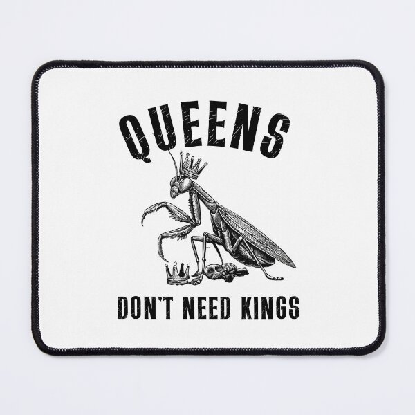 Item preview, Queens Don’t Need Kings Retro Mantis Shirt Funny Dark Humor Design designed and sold by Wild Pixel Studio.