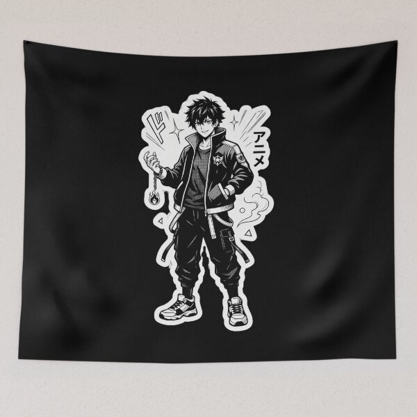 Item preview, Anime Boy Streetwear - Black and White Manga Aesthetic designed and sold by DanniJordan.