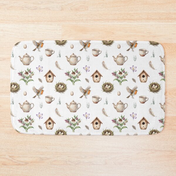 Item preview, Spring Cottagecore Watercolor Pattern | Robin, Teapot & Woodland Calm designed and sold by HelgaCraftery.