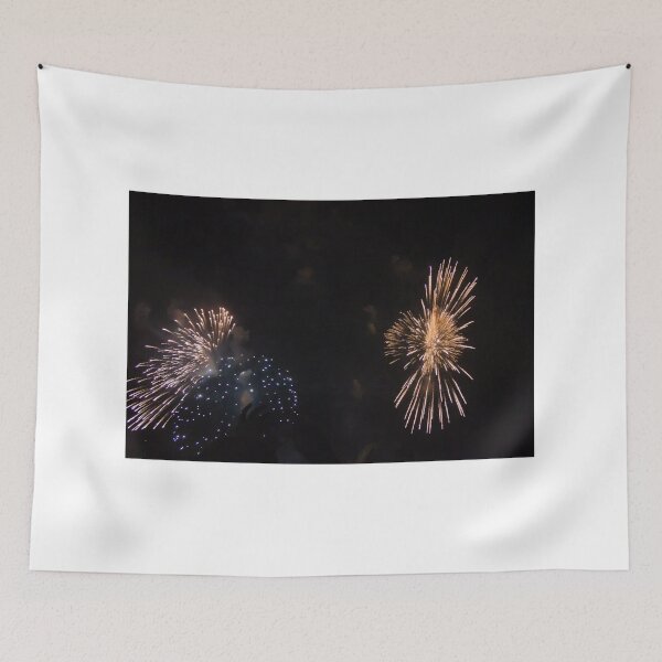 Item preview, Colorful Fireworks Display Fan Burst Over Night Sky designed and sold by Nmallia.