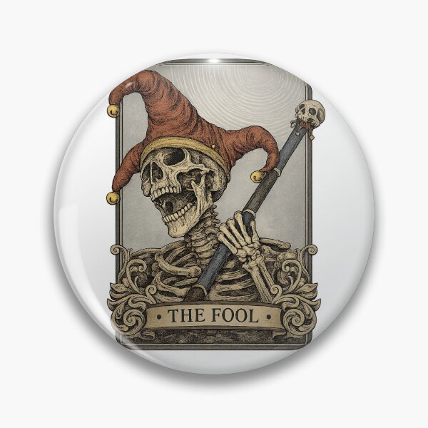 Item preview, The Fool Skeleton Tarot Card Vintage Gothic Design designed and sold by ByJD Assembly.