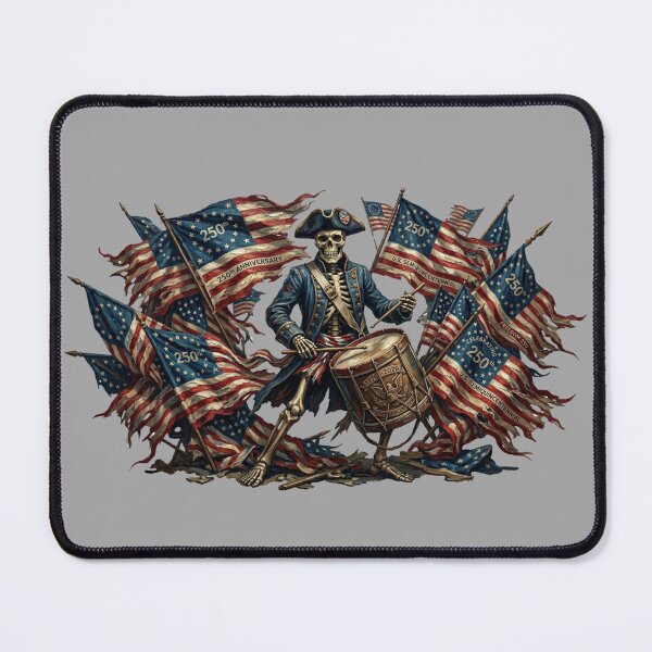 Item preview, Patriotic Skeleton Drummer USA 250 Design, Revolutionary War Skeleton Art, American Freedom Anniversary designed and sold by BreezifyDesignStudio.