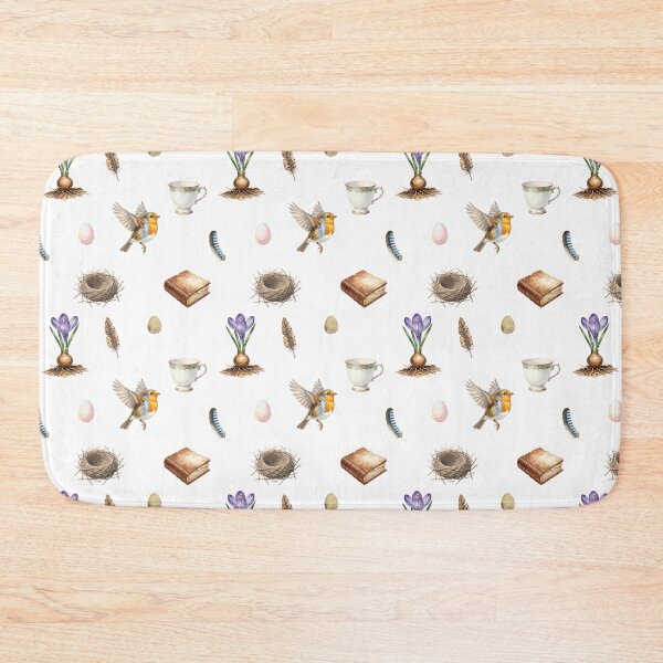 Item preview, Spring Cottagecore Watercolor Pattern | Robin, Crocus & Gentle Woodland designed and sold by HelgaCraftery.