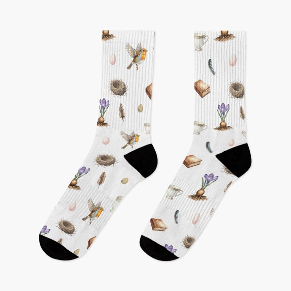 Item preview, Spring Cottagecore Watercolor Pattern | Robin, Crocus & Gentle Woodland designed and sold by HelgaCraftery.