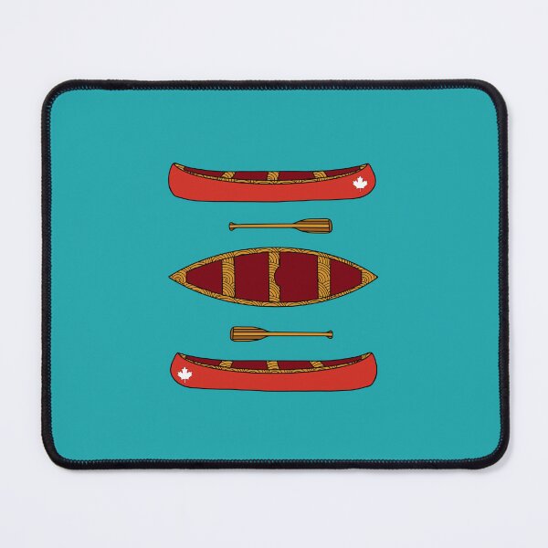 Item preview, Little Red Canoe - Hand-Drawn Canadian Paddling Art with Maple Leaf designed and sold by nomadraconteur.