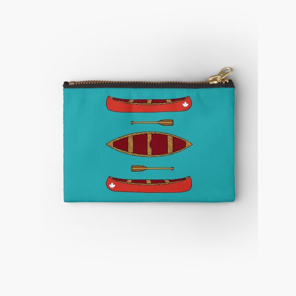 Item preview, Little Red Canoe - Hand-Drawn Canadian Paddling Art with Maple Leaf designed and sold by nomadraconteur.