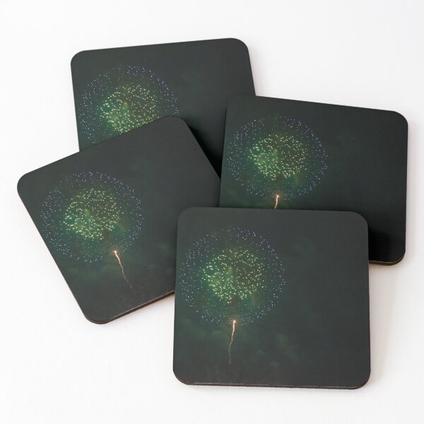 Item preview, Colorful Fireworks Display Fan Burst Over Night Sky designed and sold by Nmallia.