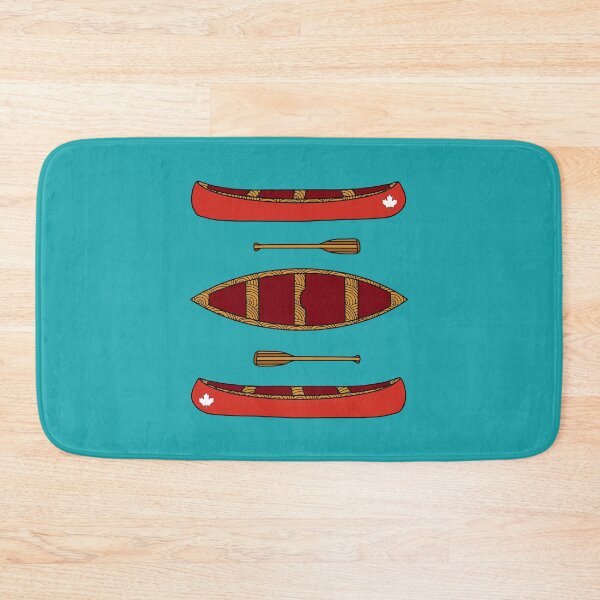 Item preview, Little Red Canoe - Hand-Drawn Canadian Paddling Art with Maple Leaf designed and sold by nomadraconteur.