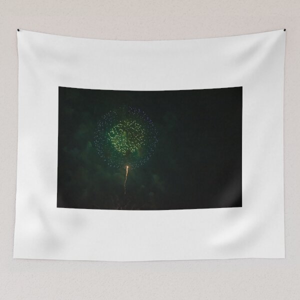 Item preview, Colorful Fireworks Display Fan Burst Over Night Sky designed and sold by Nmallia.
