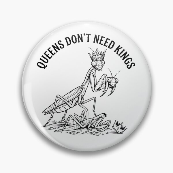 Item preview, Queens Don’t Need Kings Retro Mantis Shirt Funny Dark Humor Design designed and sold by Wild Pixel Studio.