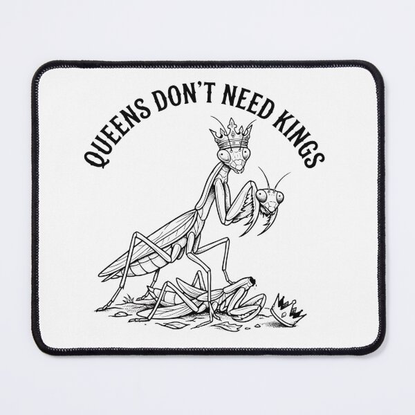 Item preview, Queens Don’t Need Kings Retro Mantis Shirt Funny Dark Humor Design designed and sold by Wild Pixel Studio.