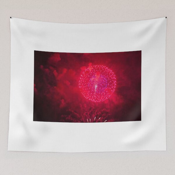 Item preview, Colorful Fireworks Display Fan Burst Over Night Sky designed and sold by Nmallia.