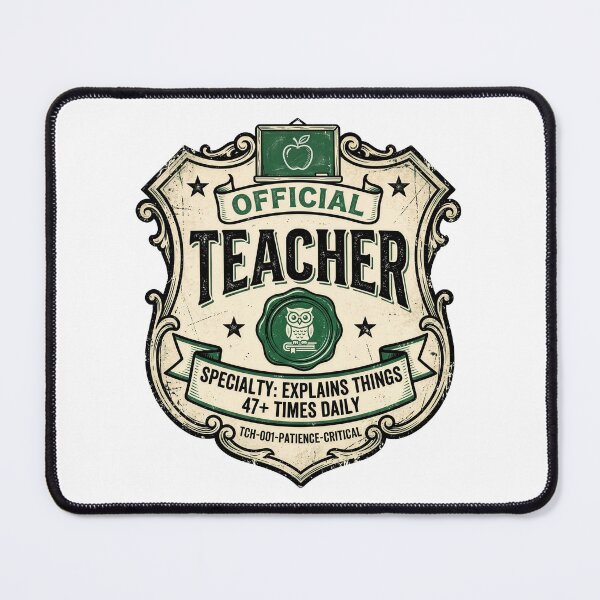 Item preview, Official Teacher Badge Explains Things 47 Times Funny Teacher Gift designed and sold by StillWildink.