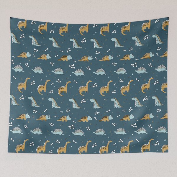 Item preview, Midnight Dinosaur Adventure Pattern - Dark Blue Nursery Dino Art designed and sold by alijun.