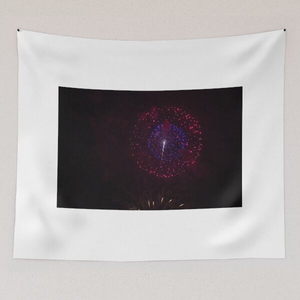 Item preview, Colorful Fireworks Display Fan Burst Over Night Sky designed and sold by Nmallia.