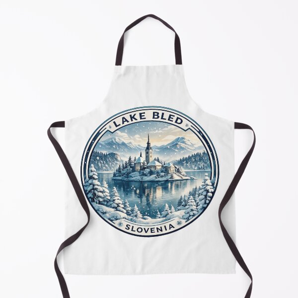 Item preview, Lake Bled Winter Sticker – Slovenia Snowy Alpine Travel Art designed and sold by pod24.