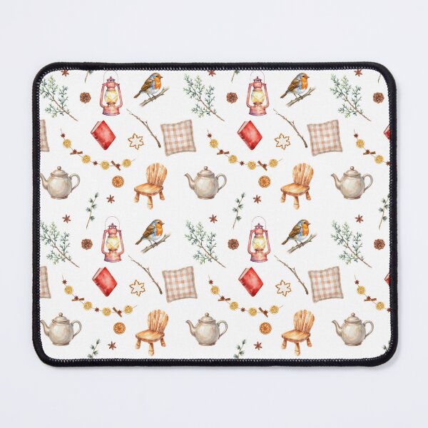 Item preview, Cozy Cottagecore Watercolor Pattern | Robin, Lantern & Hygge Comfort designed and sold by HelgaCraftery.