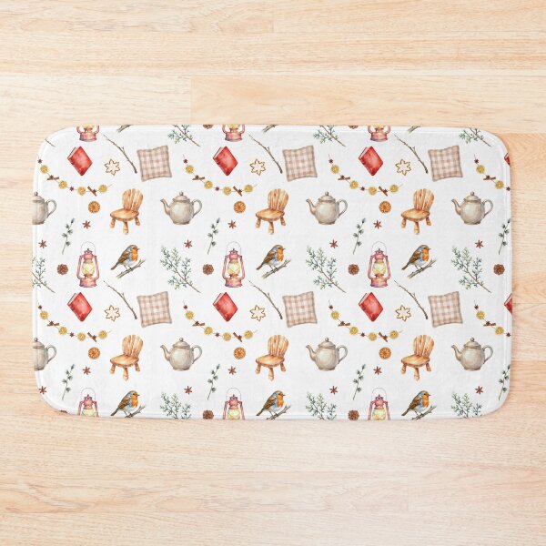 Item preview, Cozy Cottagecore Watercolor Pattern | Robin, Lantern & Hygge Comfort designed and sold by HelgaCraftery.