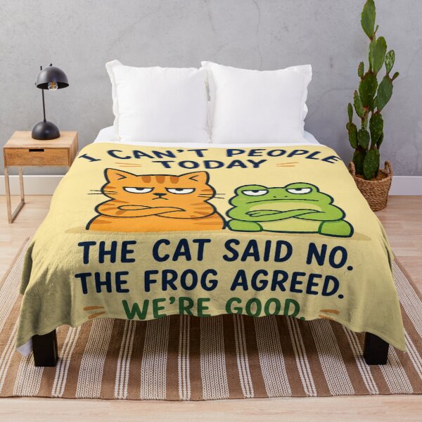 Item preview, Cat & Frog Anti Social Mood Funny Cartoon Graphic designed and sold by ArtoryNest.