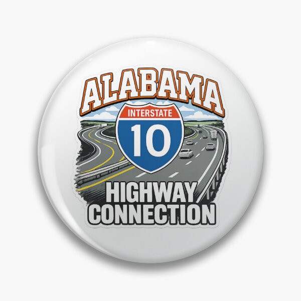 Item preview, Alabama Interstate 10 Highway Connection – Retro Road Trip Tee designed and sold by MerchlyMike.
