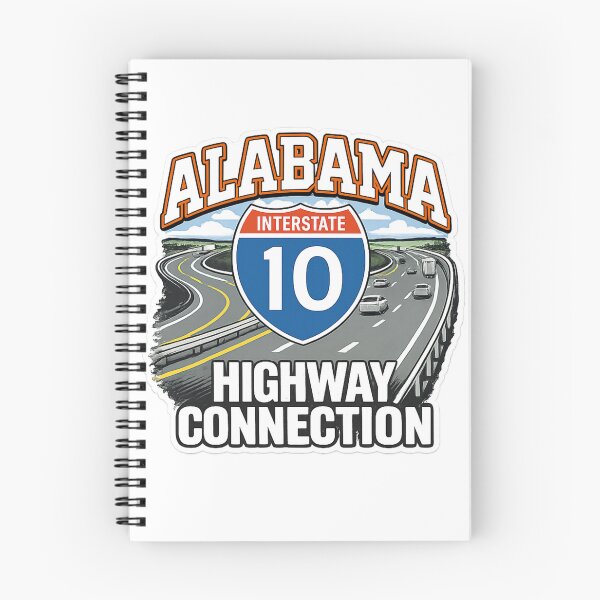 Item preview, Alabama Interstate 10 Highway Connection – Retro Road Trip Tee designed and sold by MerchlyMike.