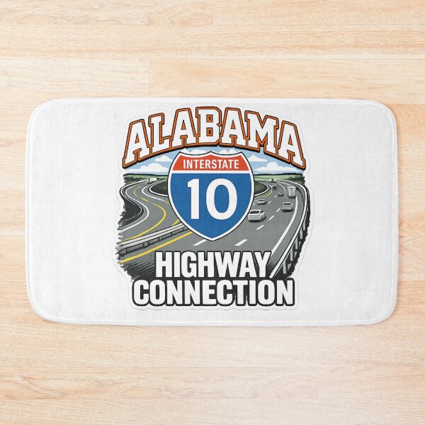 Item preview, Alabama Interstate 10 Highway Connection – Retro Road Trip Tee designed and sold by MerchlyMike.