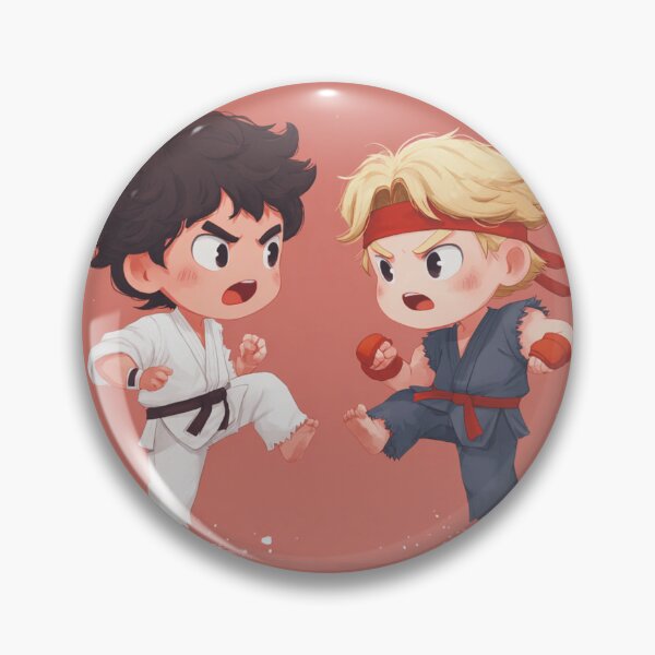 Item preview, Chibi Fire & Fist Duo | Cute Martial‑Arts Rivals Artwork designed and sold by MyChibiArts.