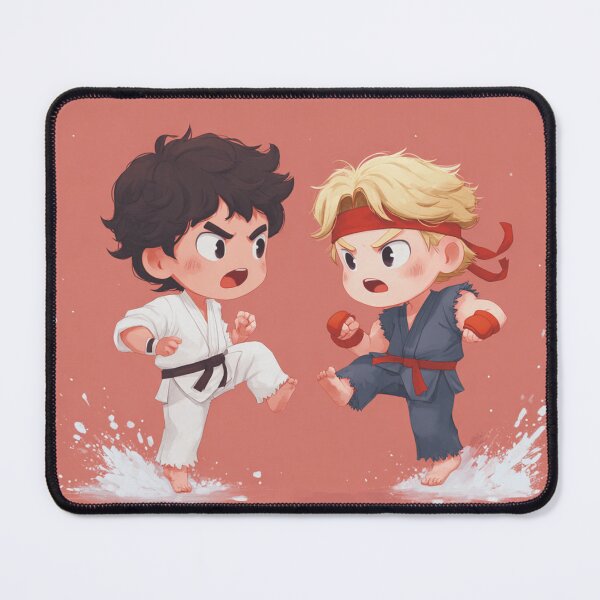 Item preview, Chibi Fire & Fist Duo | Cute Martial‑Arts Rivals Artwork designed and sold by MyChibiArts.