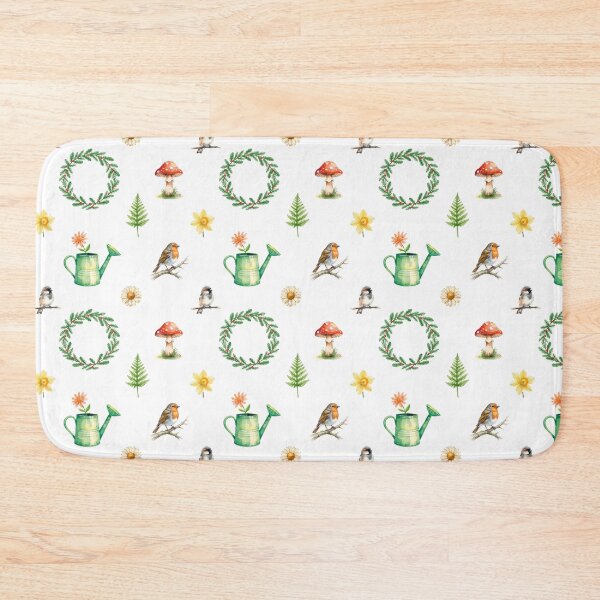 Item preview, Spring Cottagecore Watercolor Pattern | Robin, Garden Wreath & Floral Calm designed and sold by HelgaCraftery.