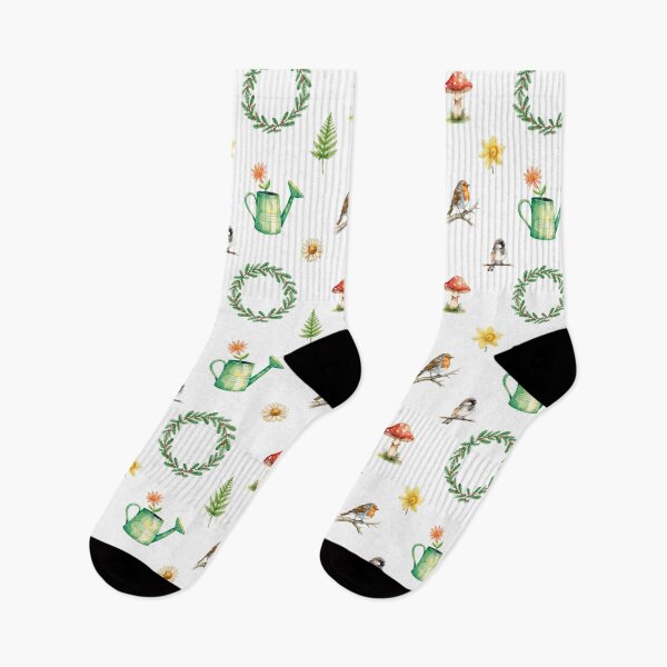 Item preview, Spring Cottagecore Watercolor Pattern | Robin, Garden Wreath & Floral Calm designed and sold by HelgaCraftery.