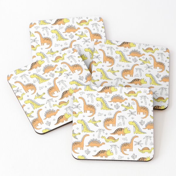 Item preview, Cute Hand Drawn Dinosaur Pattern - Mustard and Earthy Tones Dinos designed and sold by alijun.