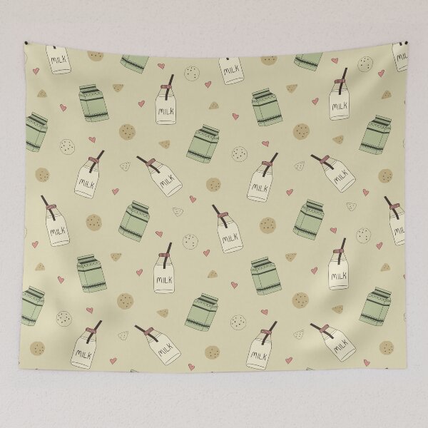 Item preview, Cute Milk and Cookies Seamless Pattern - Hand Drawn Aesthetic designed and sold by alijun.